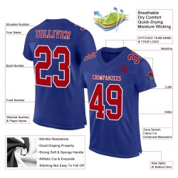 Custom Royal Red-White Mesh Authentic Football Jersey Custom Royal Red-White Mesh Authentic Football Jersey